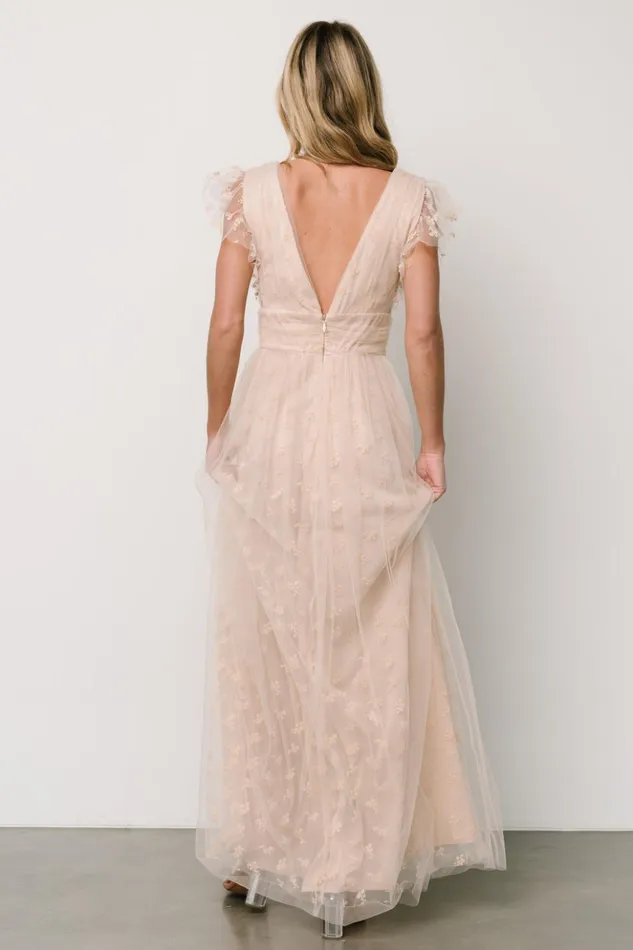 Baltic Born Tulle Styles Caterina Tulle Maxi Dress Nude Blush 8211 Women Baltic Born Tulle Styles Caterina Tulle Maxi Dress Nude Blush 8211 Women