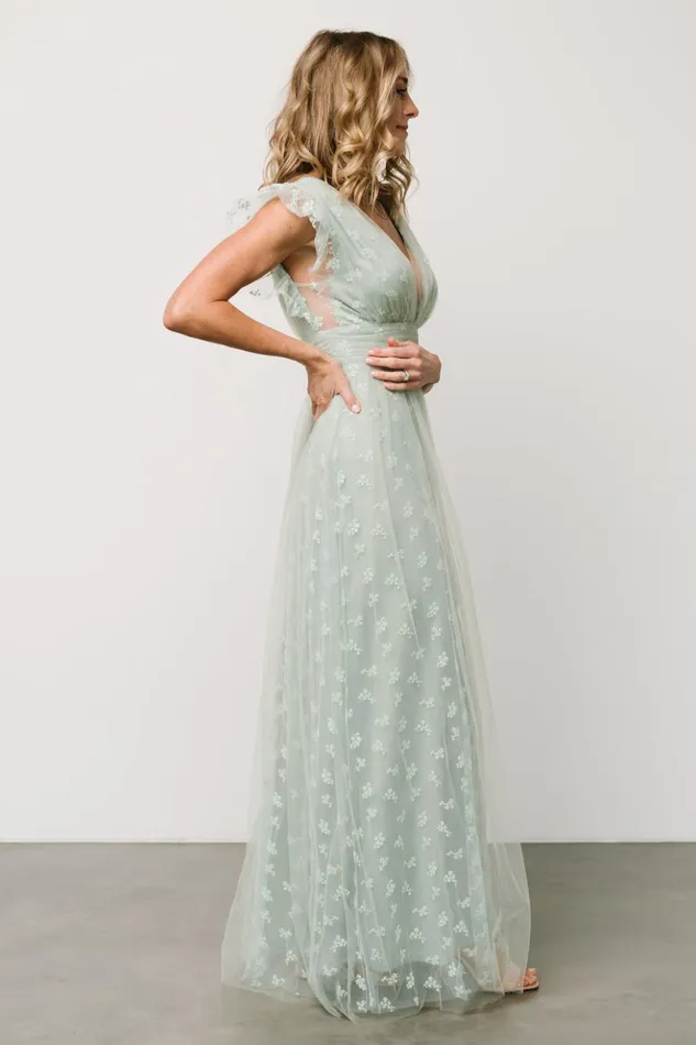 Baltic Born Tulle Styles Caterina Tulle Maxi Dress Sage 8211 Women Baltic Born Tulle Styles Caterina Tulle Maxi Dress Sage 8211 Women