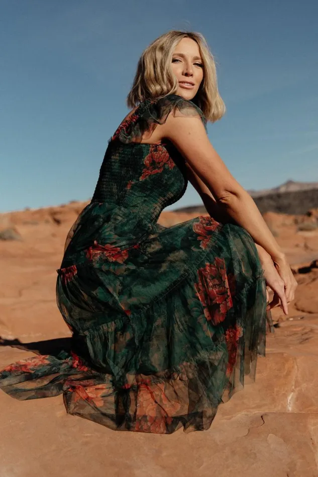 Baltic Born Tulle Styles Clementine Tulle Midi Dress Dark Green Floral 8211 Women Baltic Born Tulle Styles Clementine Tulle Midi Dress Dark Green Floral 8211 Women