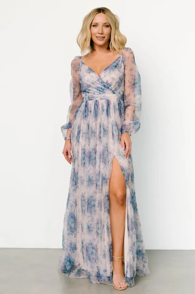 Baltic Born Tulle Styles Desiree Tulle Maxi Dress Natural Slate Floral 8211 Women Baltic Born Tulle Styles Desiree Tulle Maxi Dress Natural Slate Floral 8211 Women
