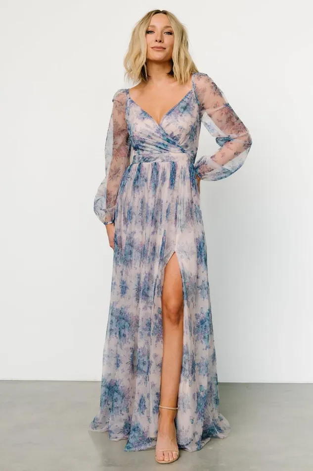 Baltic Born Tulle Styles Desiree Tulle Maxi Dress Natural Slate Floral 8211 Women Baltic Born Tulle Styles Desiree Tulle Maxi Dress Natural Slate Floral 8211 Women