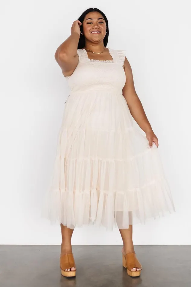 Baltic Born Tulle Styles Emma Smocked Tulle Dress Beige 8211 Women Baltic Born Tulle Styles Emma Smocked Tulle Dress Beige 8211 Women