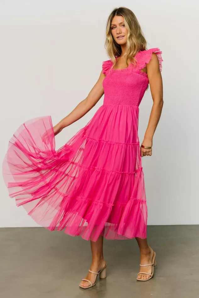 Baltic Born Tulle Styles Emma Smocked Tulle Dress Hot Pink 8211 Women Baltic Born Tulle Styles Emma Smocked Tulle Dress Hot Pink 8211 Women