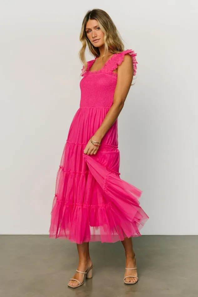 Baltic Born Tulle Styles Emma Smocked Tulle Dress Hot Pink 8211 Women Baltic Born Tulle Styles Emma Smocked Tulle Dress Hot Pink 8211 Women