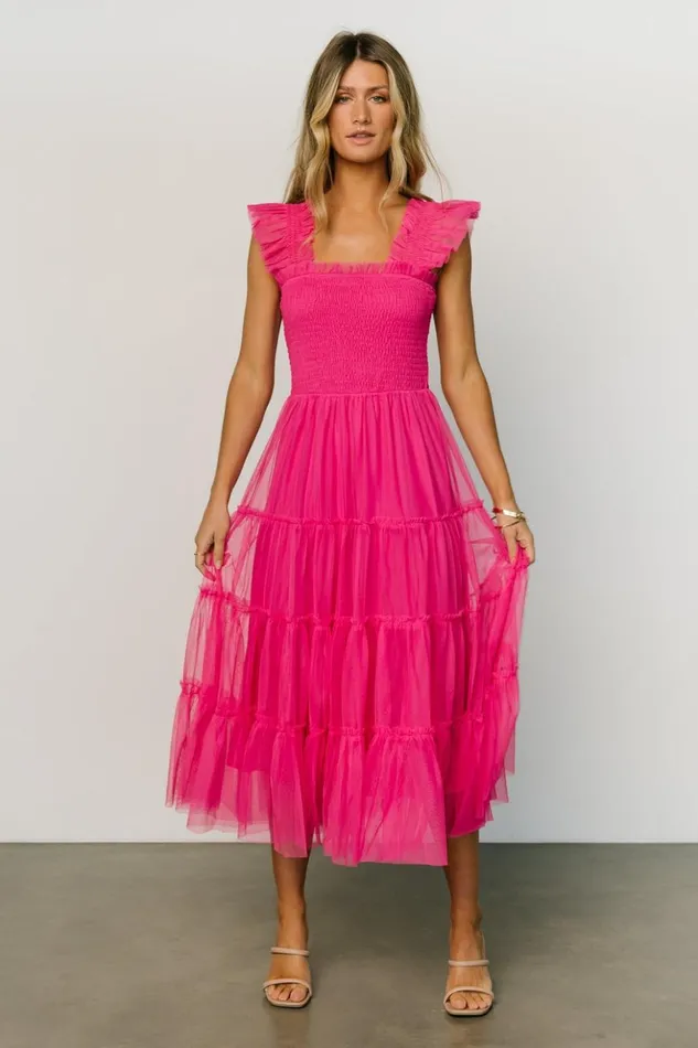 Baltic Born Tulle Styles Emma Smocked Tulle Dress Hot Pink 8211 Women Baltic Born Tulle Styles Emma Smocked Tulle Dress Hot Pink 8211 Women
