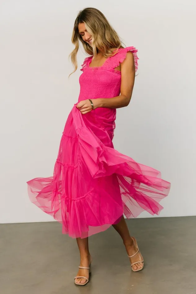Baltic Born Tulle Styles Emma Smocked Tulle Dress Hot Pink 8211 Women Baltic Born Tulle Styles Emma Smocked Tulle Dress Hot Pink 8211 Women