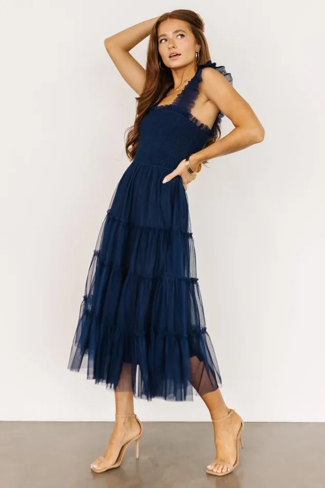 Baltic Born Tulle Styles Emma Smocked Tulle Dress Navy 8211 Women Baltic Born Tulle Styles Emma Smocked Tulle Dress Navy 8211 Women