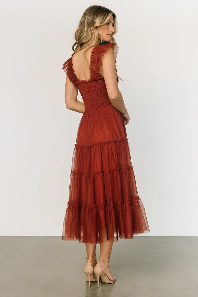 Baltic Born Tulle Styles Emma Smocked Tulle Dress Oxblood 8211 Women Baltic Born Tulle Styles Emma Smocked Tulle Dress Oxblood 8211 Women