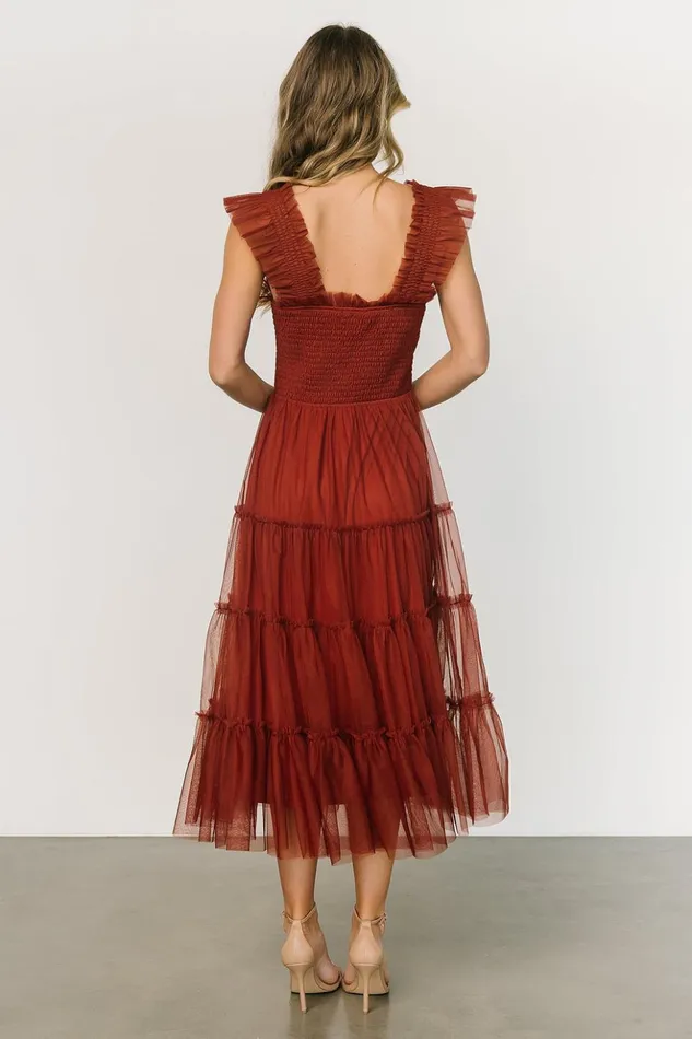 Baltic Born Tulle Styles Emma Smocked Tulle Dress Oxblood 8211 Women Baltic Born Tulle Styles Emma Smocked Tulle Dress Oxblood 8211 Women