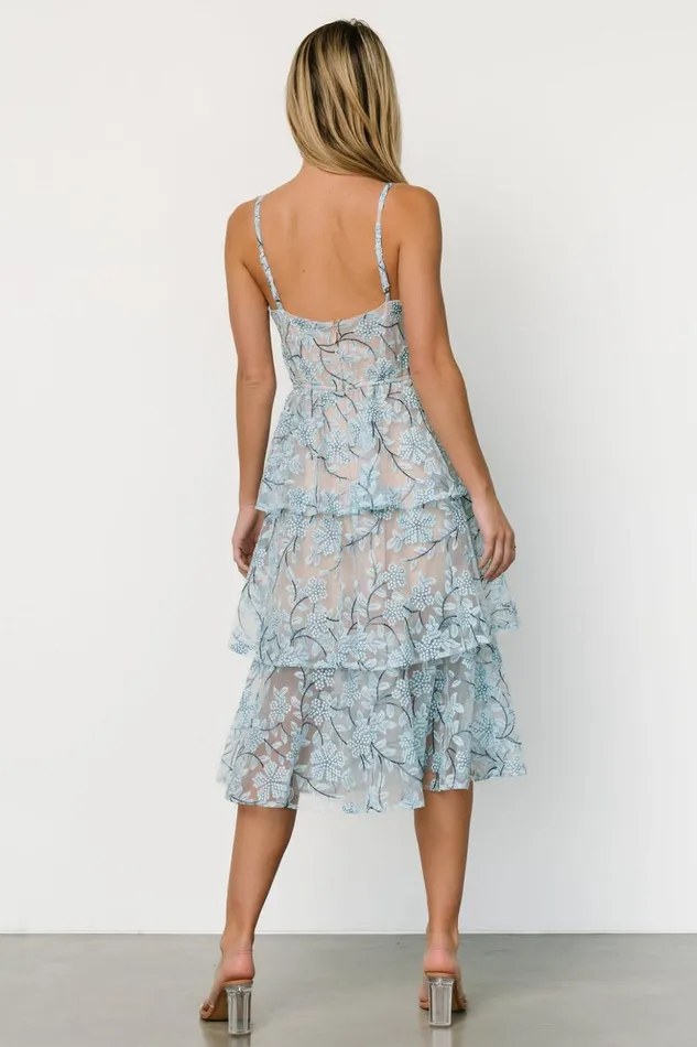 Baltic Born Tulle Styles Giavanna Tiered Midi Dress Dusty Blue 8211 Women Baltic Born Tulle Styles Giavanna Tiered Midi Dress Dusty Blue 8211 Women
