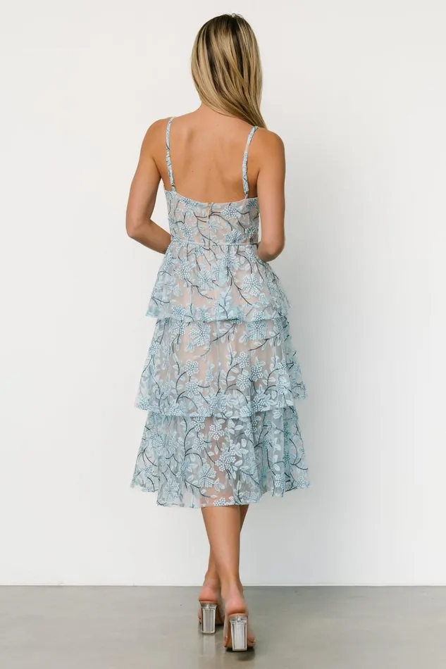 Baltic Born Tulle Styles Giavanna Tiered Midi Dress Dusty Blue 8211 Women Baltic Born Tulle Styles Giavanna Tiered Midi Dress Dusty Blue 8211 Women