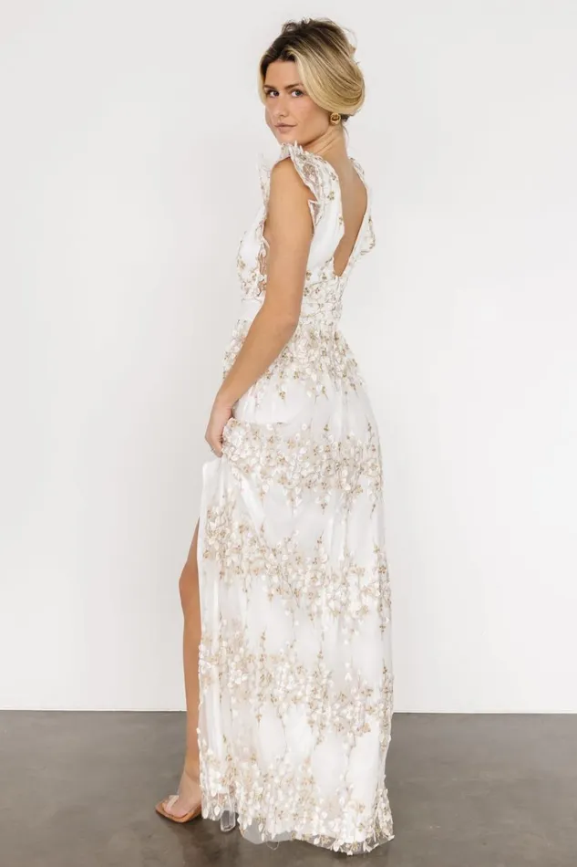 Baltic Born Tulle Styles Jasmine Embossed Maxi Dress White Gold 8211 Women Baltic Born Tulle Styles Jasmine Embossed Maxi Dress White Gold 8211 Women