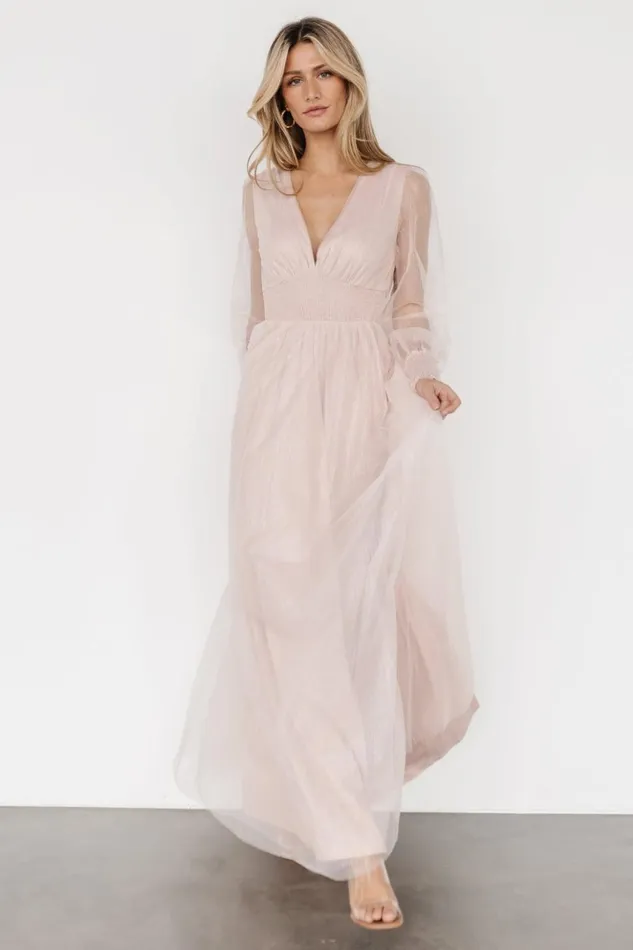 Baltic Born Tulle Styles Layla Tulle Maxi Dress Shimmer Pink 8211 Women