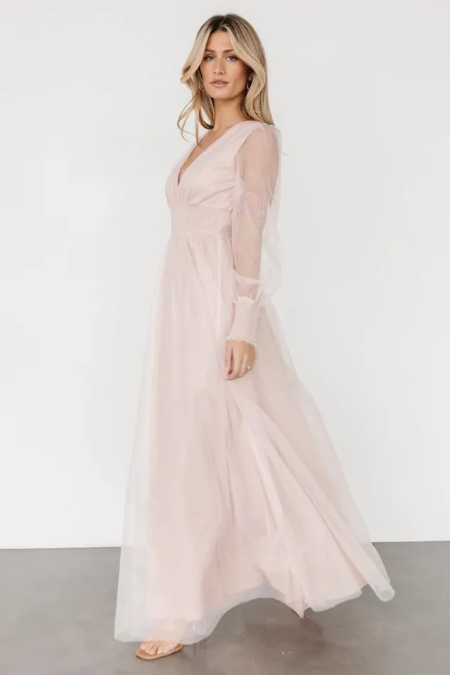 Baltic Born Tulle Styles Layla Tulle Maxi Dress Shimmer Pink 8211 Women Baltic Born Tulle Styles Layla Tulle Maxi Dress Shimmer Pink 8211 Women