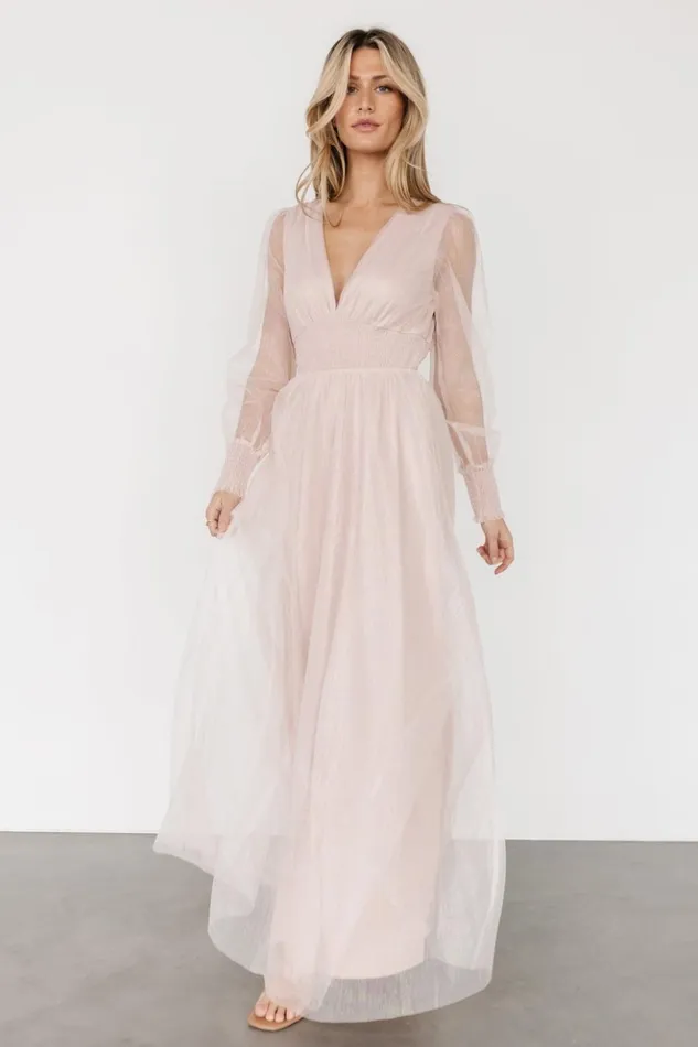 Baltic Born Tulle Styles Layla Tulle Maxi Dress Shimmer Pink 8211 Women Baltic Born Tulle Styles Layla Tulle Maxi Dress Shimmer Pink 8211 Women