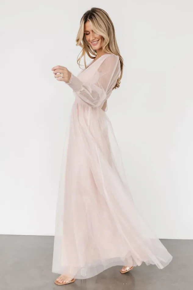 Baltic Born Tulle Styles Layla Tulle Maxi Dress Shimmer Pink 8211 Women Baltic Born Tulle Styles Layla Tulle Maxi Dress Shimmer Pink 8211 Women