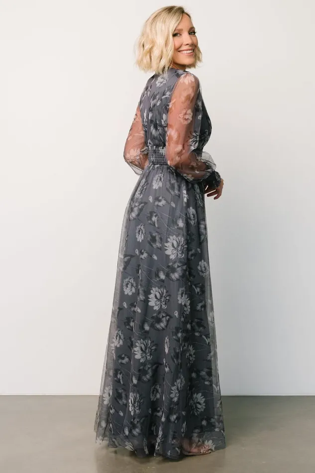 Baltic Born Tulle Styles Layla Tulle Maxi Dress Slate Floral 8211 Women Baltic Born Tulle Styles Layla Tulle Maxi Dress Slate Floral 8211 Women