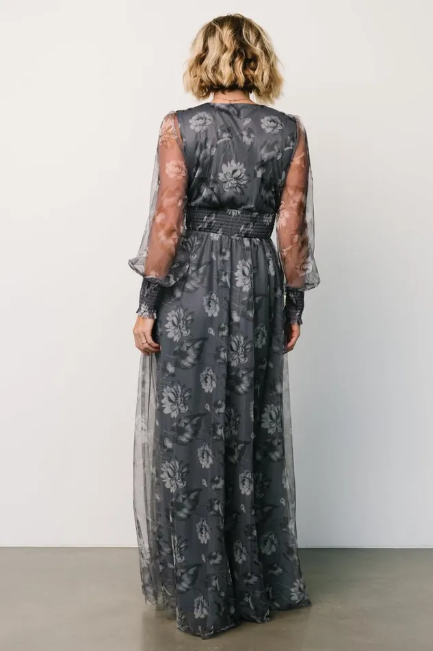 Baltic Born Tulle Styles Layla Tulle Maxi Dress Slate Floral 8211 Women Baltic Born Tulle Styles Layla Tulle Maxi Dress Slate Floral 8211 Women