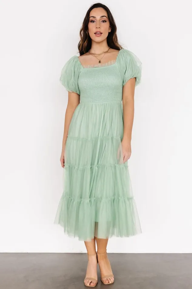 Baltic Born Tulle Styles Liv Tulle Midi Dress Light Green 8211 Women