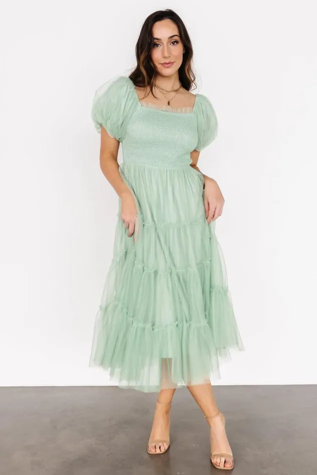 Baltic Born Tulle Styles Liv Tulle Midi Dress Light Green 8211 Women Baltic Born Tulle Styles Liv Tulle Midi Dress Light Green 8211 Women
