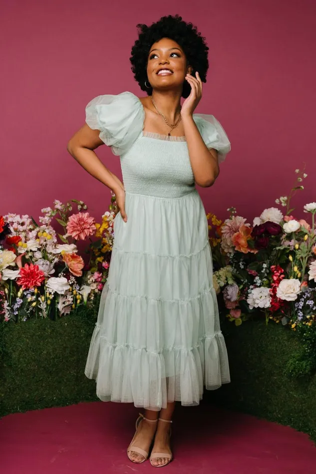 Baltic Born Tulle Styles Liv Tulle Midi Dress Light Green 8211 Women Baltic Born Tulle Styles Liv Tulle Midi Dress Light Green 8211 Women