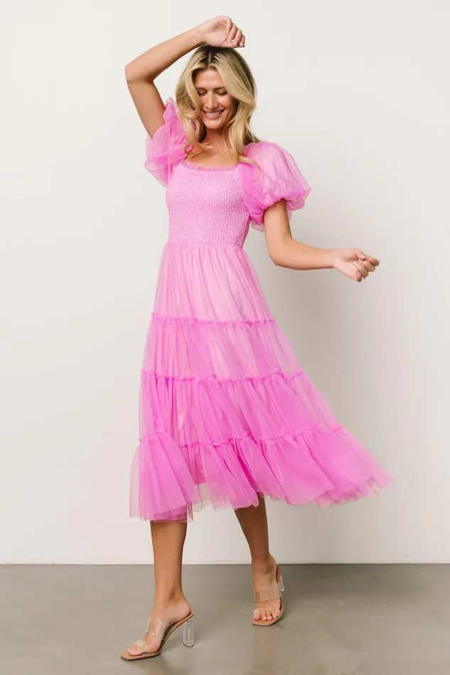 Baltic Born Tulle Styles Liv Tulle Midi Dress Pink 8211 Women Baltic Born Tulle Styles Liv Tulle Midi Dress Pink 8211 Women