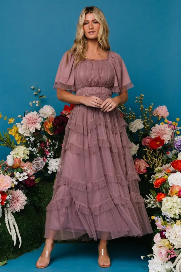 Baltic Born Tulle Styles Magdalena Tulle Maxi Dress Dusty Orchid 8211 Women Baltic Born Tulle Styles Magdalena Tulle Maxi Dress Dusty Orchid 8211 Women