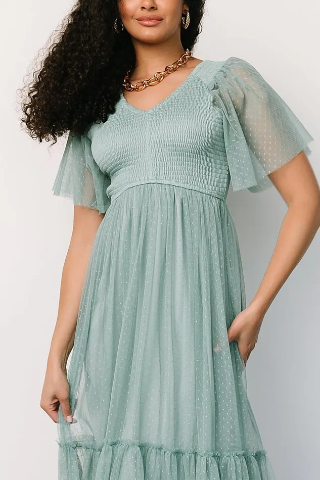 Baltic Born Tulle Styles Martha Smocked Tulle Dress Eucalyptus 8211 Women Baltic Born Tulle Styles Martha Smocked Tulle Dress Eucalyptus 8211 Women