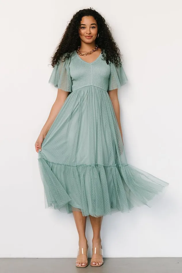 Baltic Born Tulle Styles Martha Smocked Tulle Dress Eucalyptus 8211 Women Baltic Born Tulle Styles Martha Smocked Tulle Dress Eucalyptus 8211 Women