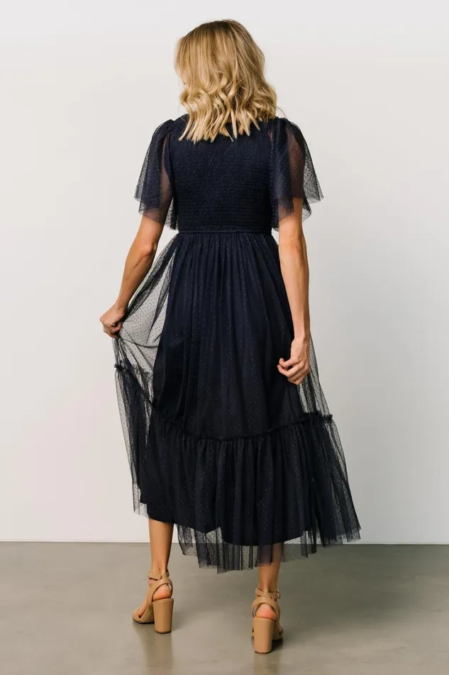 Baltic Born Tulle Styles Martha Smocked Tulle Dress Navy 8211 Women Baltic Born Tulle Styles Martha Smocked Tulle Dress Navy 8211 Women