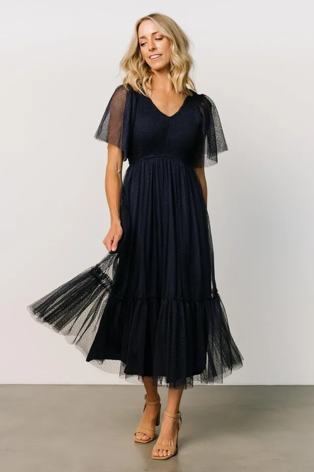 Baltic Born Tulle Styles Martha Smocked Tulle Dress Navy 8211 Women Baltic Born Tulle Styles Martha Smocked Tulle Dress Navy 8211 Women