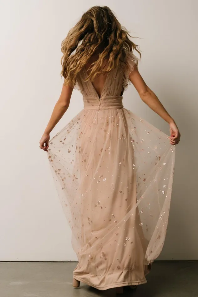 Baltic Born Tulle Styles Nova Shimmer Maxi Dress Natural Blush 8211 Women Baltic Born Tulle Styles Nova Shimmer Maxi Dress Natural Blush 8211 Women