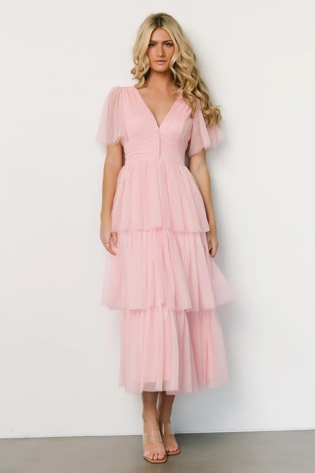 Baltic Born Tulle Styles Starlet Tiered Maxi Dress Blush 8211 Women