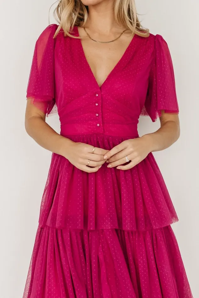 Baltic Born Tulle Styles Starlet Tiered Maxi Dress Magenta Berry 8211 Women Baltic Born Tulle Styles Starlet Tiered Maxi Dress Magenta Berry 8211 Women