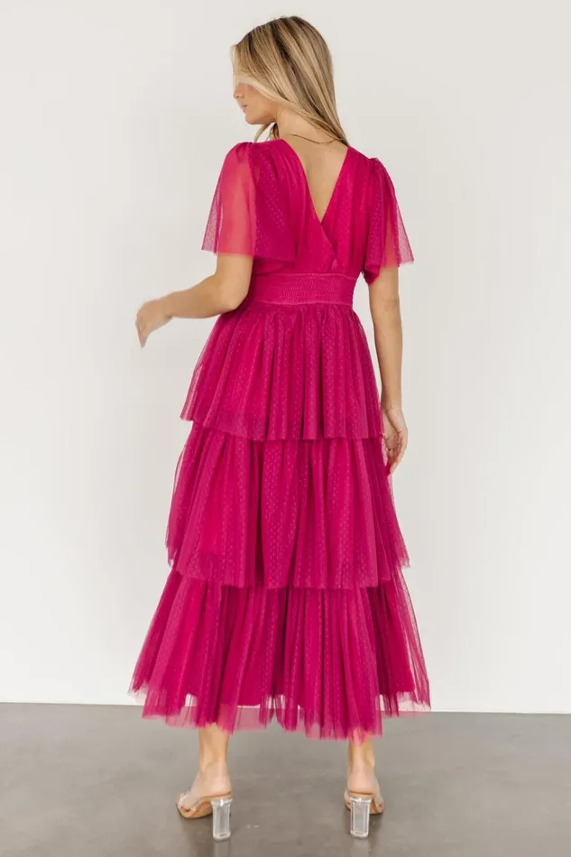 Baltic Born Tulle Styles Starlet Tiered Maxi Dress Magenta Berry 8211 Women Baltic Born Tulle Styles Starlet Tiered Maxi Dress Magenta Berry 8211 Women