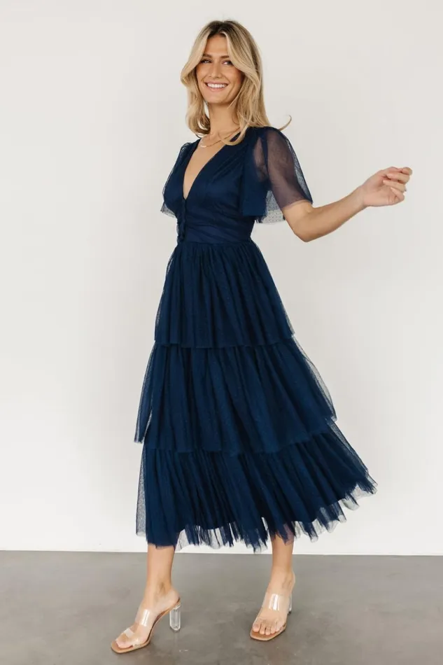 Baltic Born Tulle Styles Starlet Tiered Maxi Dress Midnight Blue 8211 Women Baltic Born Tulle Styles Starlet Tiered Maxi Dress Midnight Blue 8211 Women