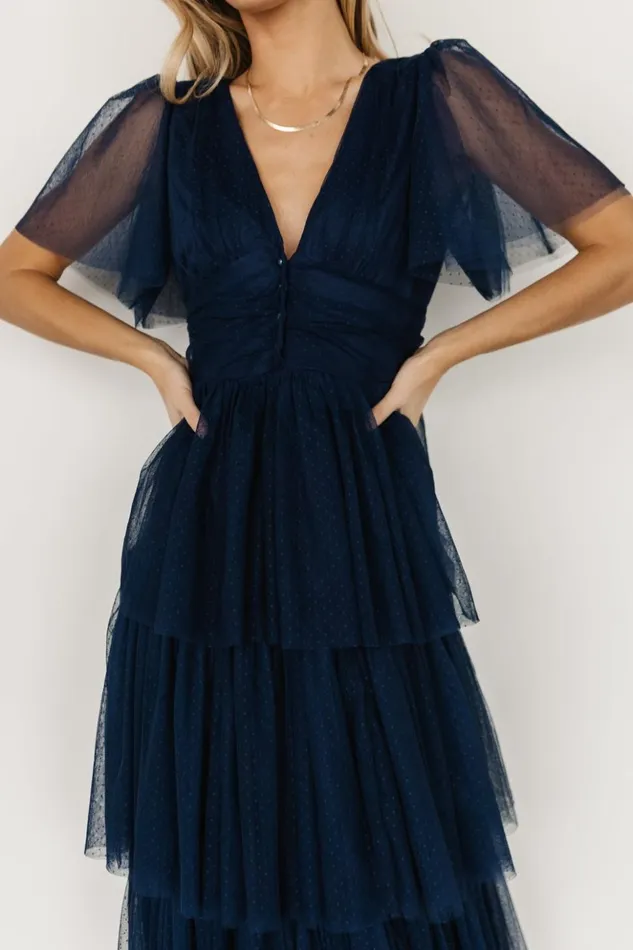 Baltic Born Tulle Styles Starlet Tiered Maxi Dress Midnight Blue 8211 Women Baltic Born Tulle Styles Starlet Tiered Maxi Dress Midnight Blue 8211 Women