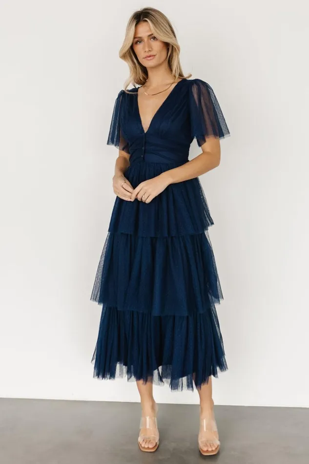 Baltic Born Tulle Styles Starlet Tiered Maxi Dress Midnight Blue 8211 Women Baltic Born Tulle Styles Starlet Tiered Maxi Dress Midnight Blue 8211 Women