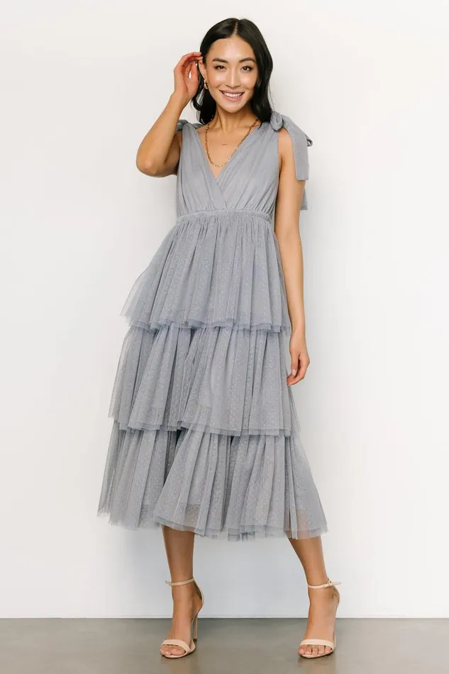 Baltic Born Tulle Styles Tessa Tiered Tulle Tank Dress Slate Blue 8211 Women Baltic Born Tulle Styles Tessa Tiered Tulle Tank Dress Slate Blue 8211 Women