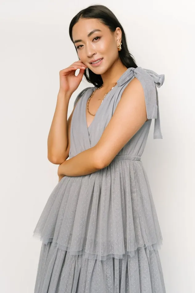 Baltic Born Tulle Styles Tessa Tiered Tulle Tank Dress Slate Blue 8211 Women Baltic Born Tulle Styles Tessa Tiered Tulle Tank Dress Slate Blue 8211 Women