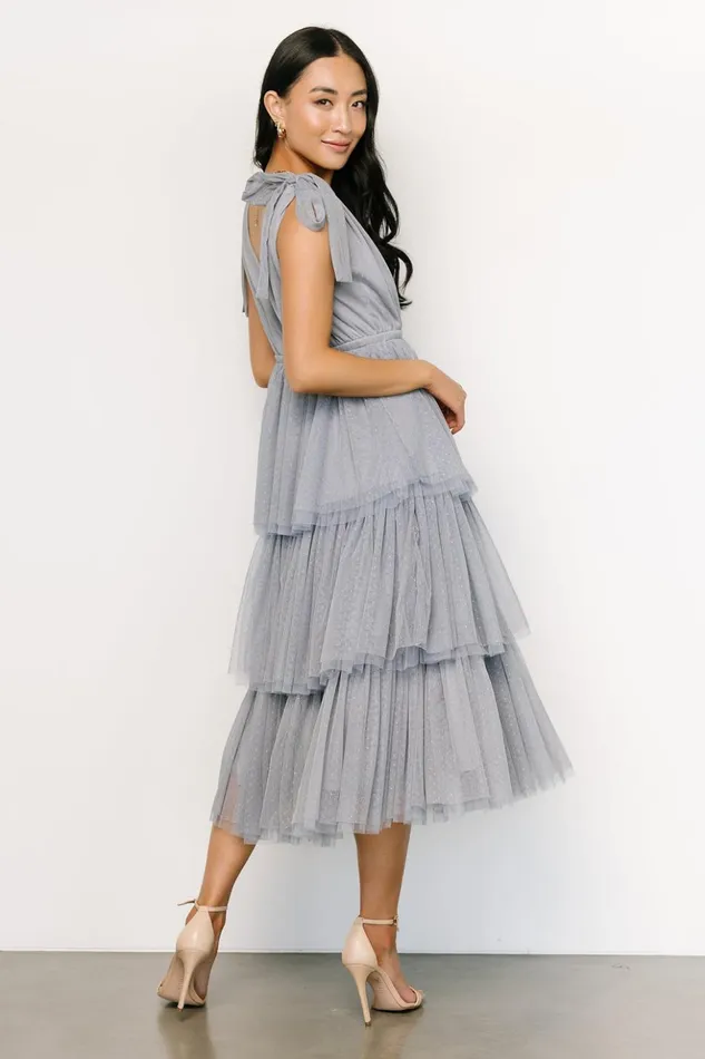 Baltic Born Tulle Styles Tessa Tiered Tulle Tank Dress Slate Blue 8211 Women Baltic Born Tulle Styles Tessa Tiered Tulle Tank Dress Slate Blue 8211 Women