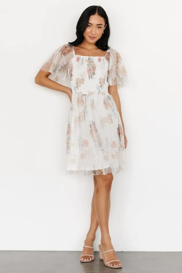 Baltic Born Tulle Styles Tivoli Tulle Short Dress White Multi 8211 Women Baltic Born Tulle Styles Tivoli Tulle Short Dress White Multi 8211 Women