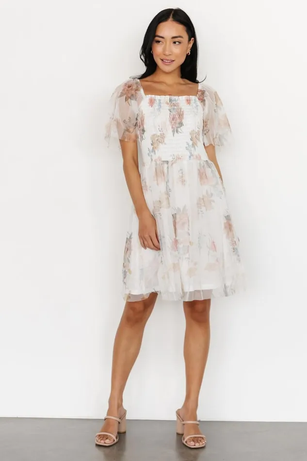 Baltic Born Tulle Styles Tivoli Tulle Short Dress White Multi 8211 Women Baltic Born Tulle Styles Tivoli Tulle Short Dress White Multi 8211 Women