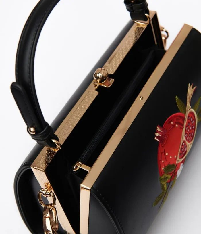 Banned 1950s Black and Red Pomegranate Handbag Accessories Unique Vintage Novelty Bags