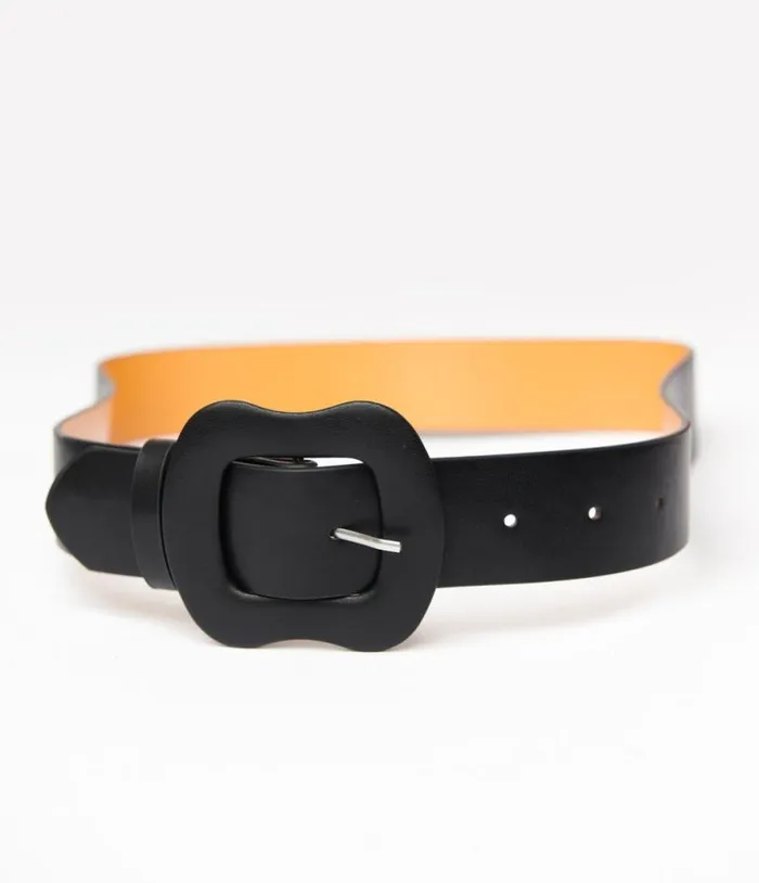 Banned 1950s Black Leatherette Rosalie Belt Accessories Unique Vintage Belts Banned 1950s Black Leatherette Rosalie Belt Accessories Unique Vintage Belts