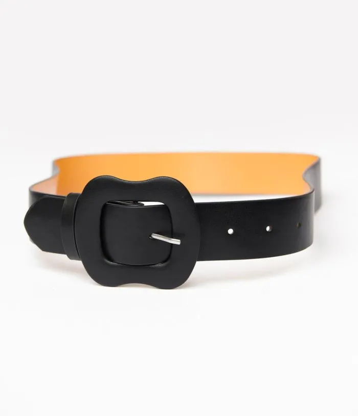 Banned 1950s Black Leatherette Rosalie Belt Accessories Unique Vintage Belts