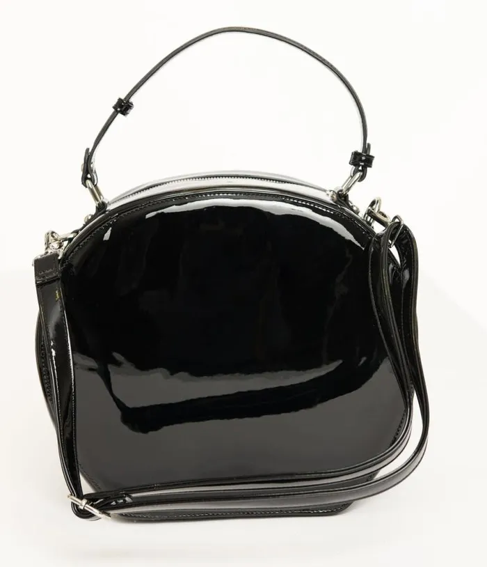 Barbie X 1960s Black Leatherette Circle Bag Accessories Unique Vintage Novelty Bags