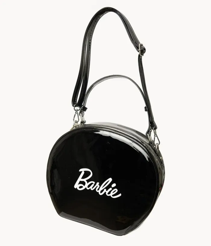 Barbie X 1960s Black Leatherette Circle Bag Accessories Unique Vintage Novelty Bags