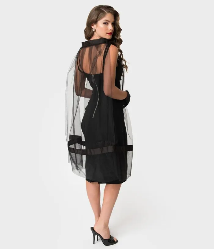 Barbie X Black Magic Sheath Dress and Cape Set Dresses Unique Vintage Pencil