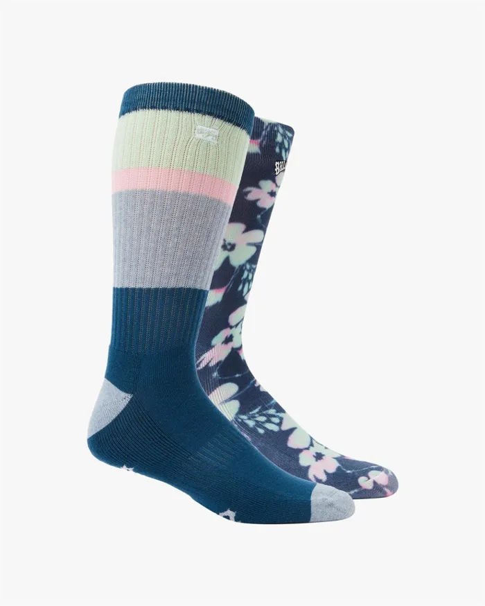 Billabong 2 Pack Midnight Crew Socks Navy Men Socks